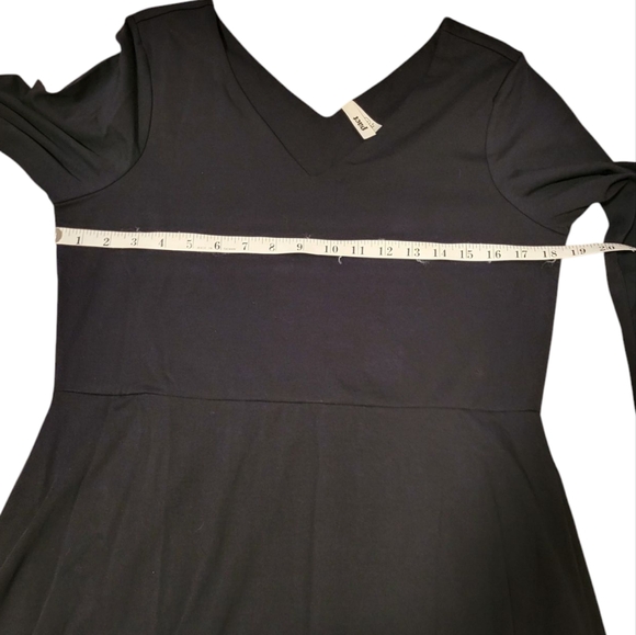 Pact Women's Organic Cotton Fit & Flare Midi Party Dress Pockets Size XL Black - Picture 6 of 12